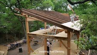 Timber Frame Cabin Roof Raising [upl. by Meluhs216]