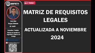 🗂️ 𝗠𝗮𝘁𝗿𝗶𝘇 𝗱𝗲 𝗥𝗲𝗾𝘂𝗶𝘀𝗶𝘁𝗼𝘀 𝗟𝗲𝗴𝗮𝗹𝗲𝘀 𝗲𝗻 𝗦𝗲𝗴𝘂𝗿𝗶𝗱𝗮𝗱 𝘆 𝗦𝗮𝗹𝘂𝗱 𝗲𝗻 𝗲𝗹 𝗧𝗿𝗮𝗯𝗮𝗷𝗼 𝟮𝟬𝟮𝟰 🇵🇪🇵🇪 [upl. by Aled]