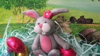 Come fare un coniglietto in pasta di zucchero How to make a bunny in fondant tutorial [upl. by Blanch]