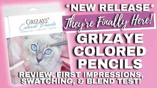 NEWLY RELEASED GRIZAYE COLORED PENCILS  Review Full Swatching amp Blend Test  A New Favorite [upl. by Anauqal486]