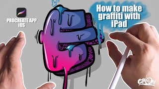 How to make graffiti with Procreate App ✏️ Letter E step by step process ❤️ [upl. by Nageet]