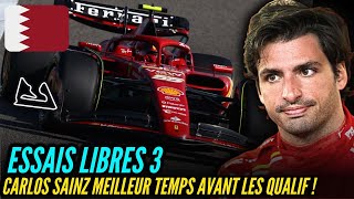 RÉSUMÉ ESSAIS LIBRES 3 GRAND PRIX DE BAHRAIN  CARLOS SAINZ EN TÊTE AVANT LES QUALIFICATIONS [upl. by Vonnie]