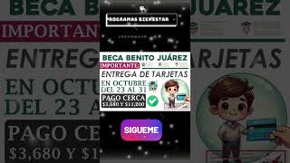 📌🪪Entrega de tarjetas del 23 al 31 de octubre de la Beca Benito Juárez 2024 [upl. by Nace]