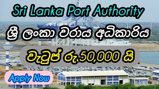 ශ්‍රී ලංකා වරාය රැකියාවැටුප් රු50000 යි sri lanka port authority government jobs in sri lanka [upl. by Doolittle]