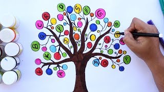 How To Draw Alphabet Tree For Kids  Children To Learn Alphabets  Educational Video For Toddlers [upl. by Torin]