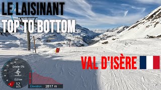 4K Skiing Val dIsère Le Laisinant Top to Bottom via Germain Mattis Red France GoPro HERO11 [upl. by Moore376]