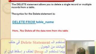 Oracle SQL The Delete Statement تعليم أوراكل [upl. by Attennaej442]