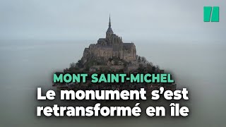 Le Mont SaintMichel se transforme en île à loccasion des grandes marées [upl. by Anih]