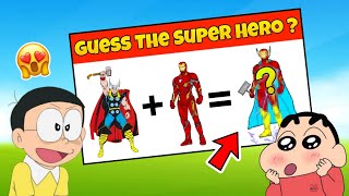 Guess The Superhero Challenge  Shinchan And Nobita Game  Funny Game [upl. by Mighell76]