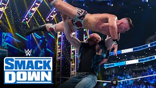 Brock Lesnar surprises and F5s Mr Money in the Bank Theory SmackDown July 22 2022 [upl. by Gone]