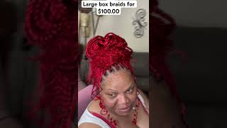 Large box braids for 10000 braids greenscreen price client [upl. by Anauj411]