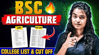 BSc Agriculture College List amp Cut Off  Bsc Agriculture Course Detailsbscagri bsc [upl. by Yatnwahs]