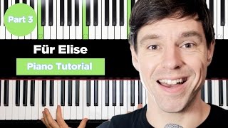 How to play quotFÜR ELISEquot on Piano Tutorial  very easy  Part 3 [upl. by Coombs]