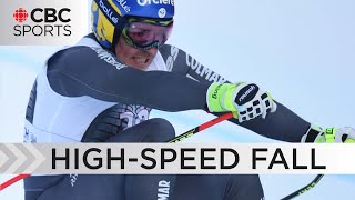 French Skier Crashes Breaks Legs in World Cup Downhill  WARNING Graphic content  CBC Sports [upl. by Edda]