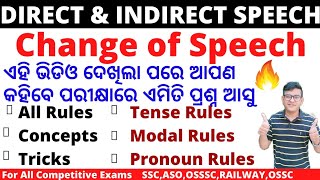 Direct And Indirect SpeechRules ConceptTricksSpeech NarrationEnglish GrammarSSCOSSSC RAILWAY [upl. by Moffitt613]