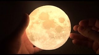 3D Printed MOON LAMP  Rechargeable LED Nightlight Unboxing [upl. by Elli]