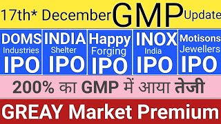 DOMS IPO  Inox India IPO  Happy Forging IPO  Motisons Jewellers IPO  India Shelter Finance IPO [upl. by Yaffit]