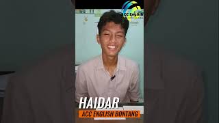 HAIDAR  NARRATIVE STORY  SPOKEN TEST  ACC ENGLISH BONTANG [upl. by Agate]