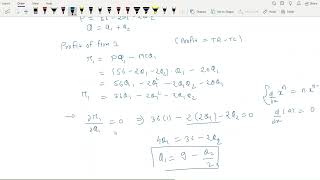 equilibrium in oligopoly market reaction function [upl. by Bigford]