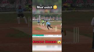 Stumps Broken 😱 roccricket cricket wicket trending viralvideo [upl. by Ahseekan]