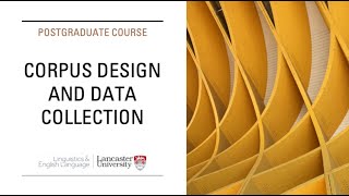 Postgraduate course quotCorpus Design and Data Collectionquot [upl. by Aimaj]