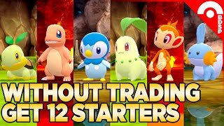 How to Get All 12 Starter Pokemon WITHOUT TRADING in Brilliant Diamond amp Shining Pearl [upl. by Orutra]