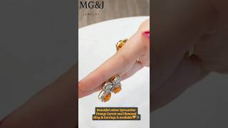 🧡Natural Spessartine Orange Garnet amp diamonds လက်စွပ်နဲ့ နားကပ်‌လေးတွေ Instock နော် 🥰 [upl. by Eek]