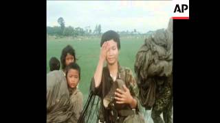 SYND 15771 CAMBODIAN WOMEN TRAINED AS PARA TROOPS [upl. by Manville]