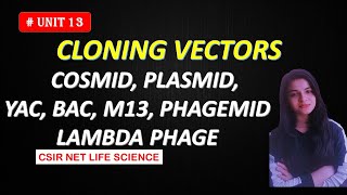 types of vector COSMIDPLASMIDM13LAMBDA PHAGE  YACBAC [upl. by Trebeh]