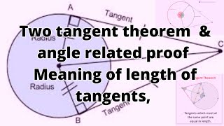 Length of tangents meaning proof of 2 tangents from external point are equalcircle class x part 2 [upl. by Analli]