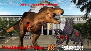 JWE 2 Dinosaur Face Off Feathered TRex vs Pentaceratops 2024 [upl. by Ultima]