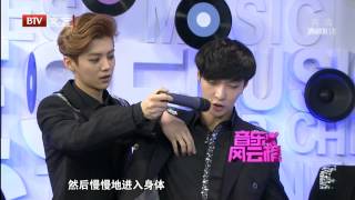 1080P 140517 EXOM Interview  BTV2 Top Chinese Music 音樂風雲榜 [upl. by Sirac]