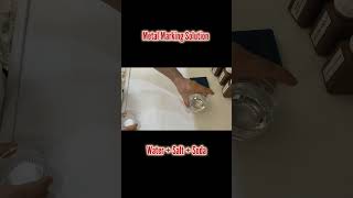 Metal Marking Solution  Water  Salt  Soda  DIY etching metaletching knifemaking [upl. by Samson972]