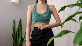 How to Crochet a Bralette  Pattern amp Tutorial DIY [upl. by Airdnekal]