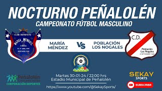 Campeonato FÚTBOL ⚽ NOCTURNO PEÑALOLÉN  María Méndez vs Poblacion Los Nogales [upl. by Lucina]