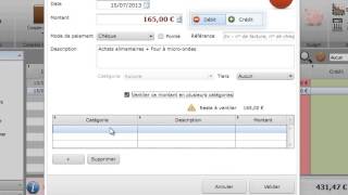 Ajouter une opération simple et ventilée Logiciel Comptabilité Personnelle [upl. by Micaela848]