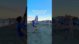 Sign Spinner on the beach 👀 signspinner signguy fairfield skill beachlife [upl. by Sternlight]