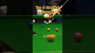 Top 5 Greatest escape 🔥😵 snooker billiards 8ballpool [upl. by Blus]