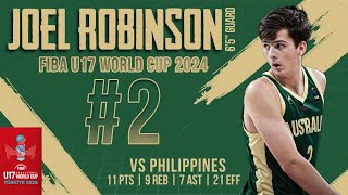 Joel Robinson  Highlights v Philippines  FIBA U17 World Cup 2024 [upl. by Alana]