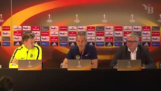 Pressekonferenz vor YB  Partizan mit Hütter und Fassnacht [upl. by Ahtelrac]