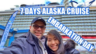 Embarkation Day Norwegian Bliss Seattle 7 Days Alaska Cruise 43022 [upl. by Brebner]