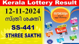 Kerala lottery result today Sthree Sakthi SS441 12112024 [upl. by Yaya288]