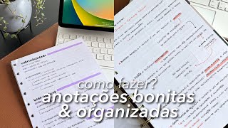 como fazer anotações bonitas amp organizadas e ter um caderno lindo em 2024 [upl. by Fortunna63]