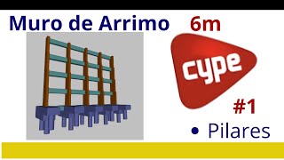 Muro de Arrimo 6m 1 CYPE CAD [upl. by Ekeiram]