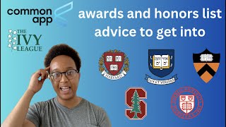 an IVY LEAGUE ADMITS common app HONORSAWARDS LIST advice  REVEALING MY HONORSAWARDS LIST [upl. by Claude782]