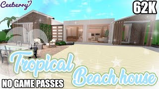 Bloxburg  Tropical Beach House No Game Passes 62k  Speed Build [upl. by Notyarb]