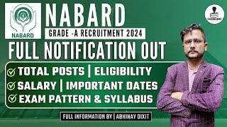 NABARD Grade A Notification Out 2024  NABARD Grade A Eligibility Salary Exam Pattern amp Syllabus [upl. by Queen63]