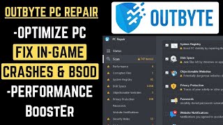 Outbyte PC Repair  System Optimizer Performance Booster amp More  Fix BSOD Windows 10  Crash Fix [upl. by Jacobba]