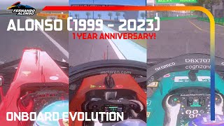 Fernando Alonso Onboard evolution 1999  2023  Assetto corsa F1 onboard  fa14 [upl. by Yeorgi]