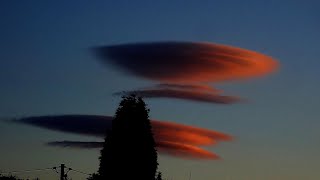 UFO雲 レンズ雲 Lenticular cloud 20240117 令和 6年 1月17日 16時44分～16時54分 102℃ 安曇野 [upl. by Eceryt]